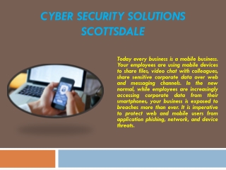 Cyber Security Solutions Scottsdale