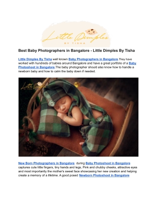 Best Baby Photographers in Bangalore - Little Dimples By Tisha