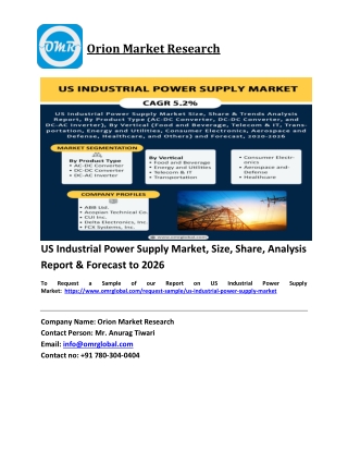 US Industrial Power Supply Market Trends, Size, Competitive Analysis and Forecas