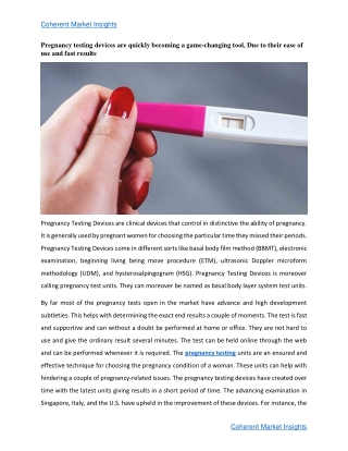 Pregnancy Testing Devices