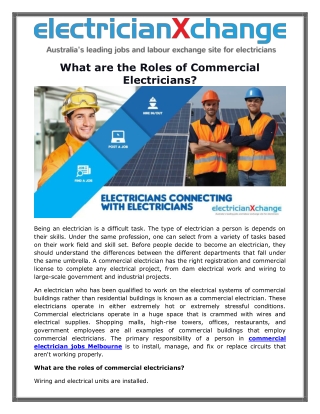 What are the Roles of Commercial Electricians