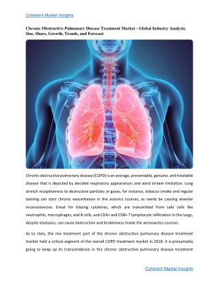 Chronic Obstructive Pulmonary Disease (COPD) Treatment Market