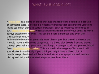 What is a blood clot