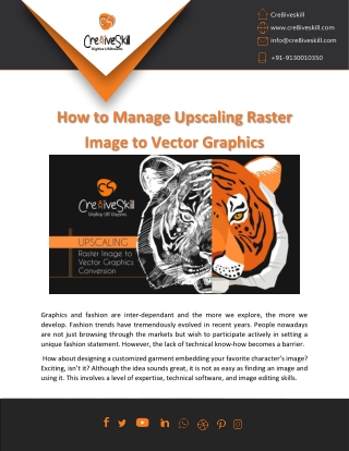 How to Manage upscale Raster Image to Vector Graphics art By Cre8iveskill