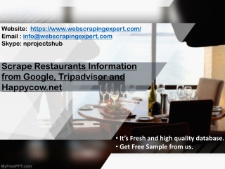 Scrape Restaurants Information from Google, Tripadvisor and Happycow.net