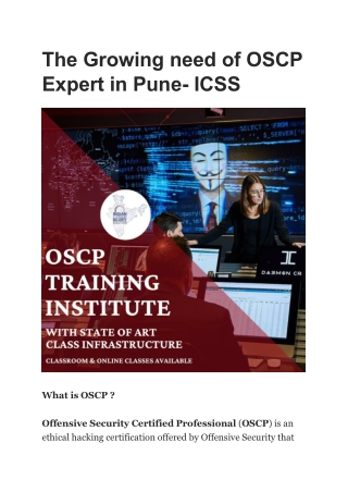 The Growing need of OSCP Expert in Pune