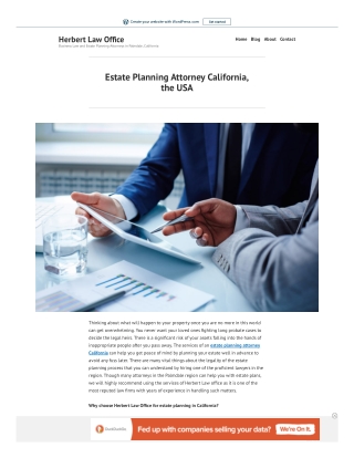 Estate Planning Attorney California, the USA