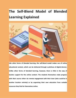 The Self-Blend Model of Blended Learning Explained
