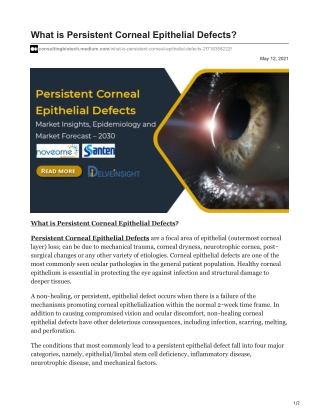 Persistent Corneal Epithelial Defects Market