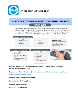 European osteoarthritis therapeutics market