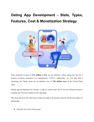 Dating App Development - Stats, Types, Features, Cost & Monetization Strategy