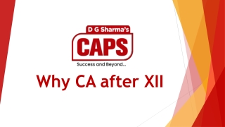 Why CA after XII