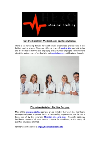 Get the Excellent Medical Jobs on Hero Medical