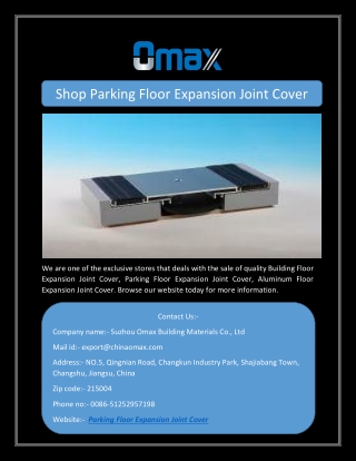Shop Parking Floor Expansion Joint Cover