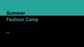 Suummer Fashion Camp