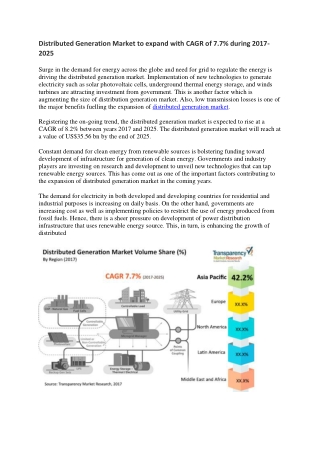 Distributed Generation Market to expand with CAGR of 7.7% during 2017-2025