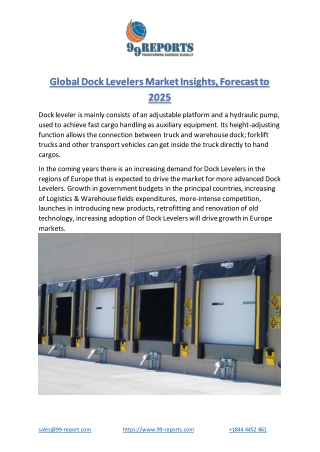 Global Dock Levelers Market Insights, Forecast to 2025