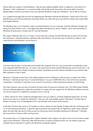 Purchase Windows 7 Professional Retail Product Key With Life-Time Validity Onlin