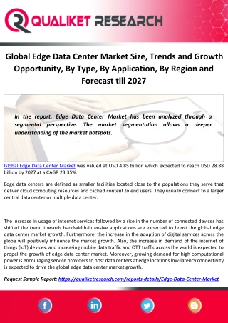 Global Edge Data Center Market Size, Trends and Growth Opportunity, By Type, By Application, By Region and Forecast till