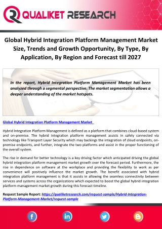 Global Hybrid Integration Platform Management Market Size, Trends and Growth Opportunity, By Type, By Application, By Re