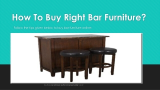 How to Buy Right Bar Furniture