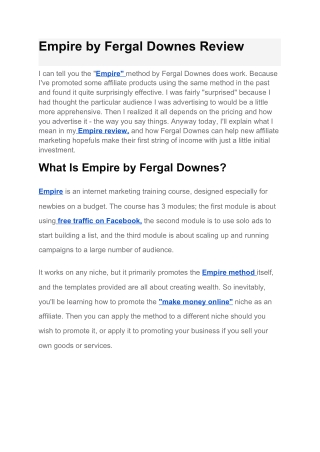 Empire by Fergal Downes Review