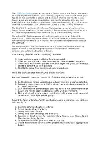 CSM Certification