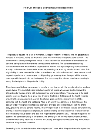 FindOutTheIdealSnorkelingElectricBeachfront