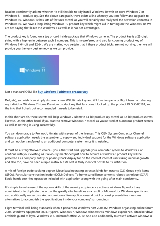 Acquire Windows 7 Ultimate Retail Product Key With Life-Time Validity Online