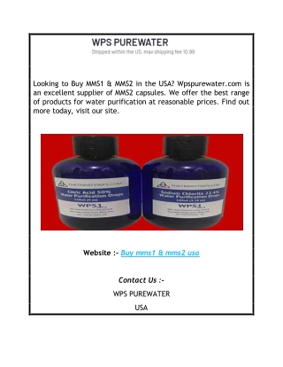 Buy MMS1 & MMS2 USA  Wpspurewater.com