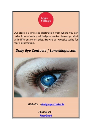 Dolly Eye Contacts  Lensvillage.co