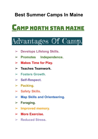 Article 8 MAY - Best Summer Camps in Maine