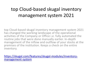 top Cloud-based skugal inventory management system 2021