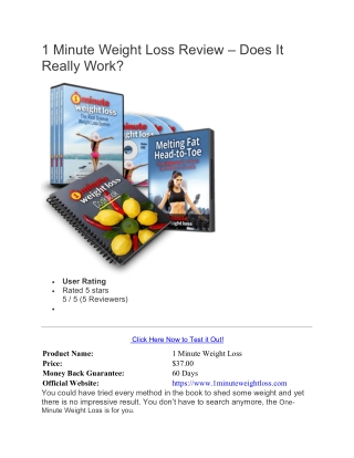1 Minute Weight Loss Review – Does It Really Work?