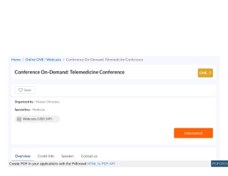 Conference On-Demand Telemedicine Conference