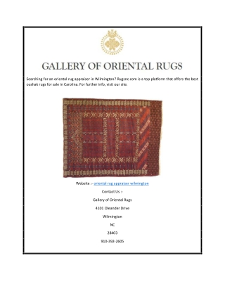 oriental rug appraiser wilmington