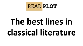 The best lines in classical literature