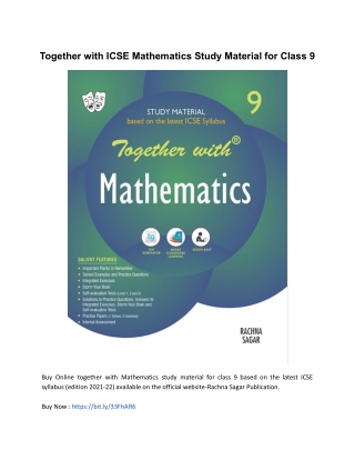 Together with ICSE Mathematics Study Material for Class 9