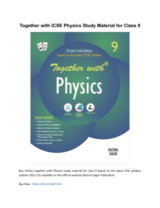 Together with ICSE Physics Study Material for Class 9