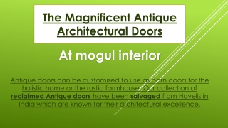 The Magnificent Antique Architectural Doors