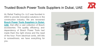 Trusted Bosch Power Tools Suppliers in Dubai, UAE