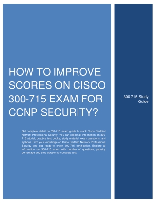How to Improve Scores on Cisco 300-715 Exam for CCNP Security?