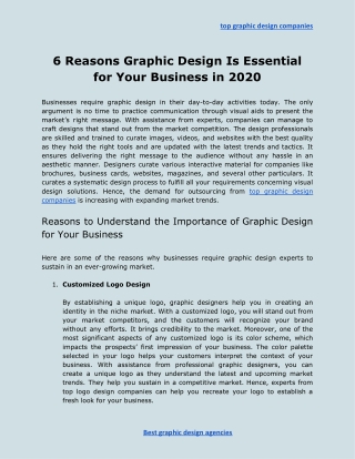 6 Reasons Graphic Design Is Essential for Your Business in 2020