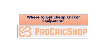 Where to Get Cheap Cricket Equipment