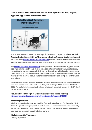 Global Medical Assistive Devices Market Research Report 2021-2026