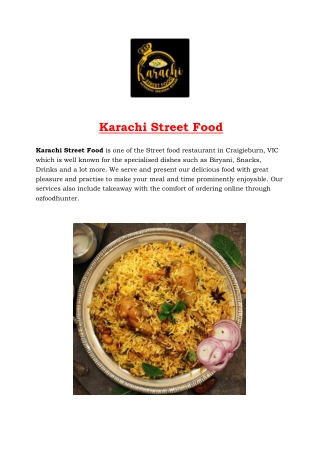 5% off - Karachi Street Food Craigieburn takeaway, VIC
