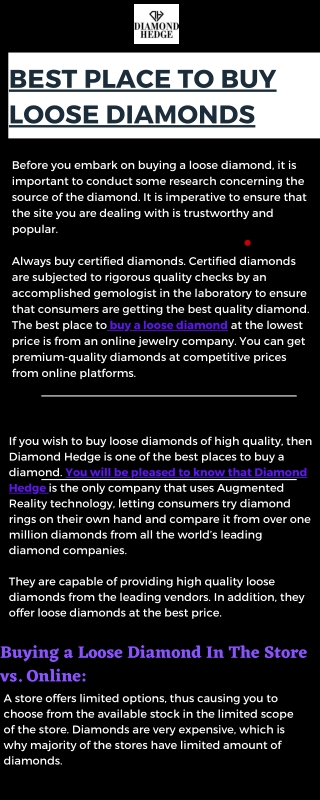 Best Place to buy loose diamonds