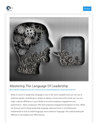 Mastering The Language Of Leadership