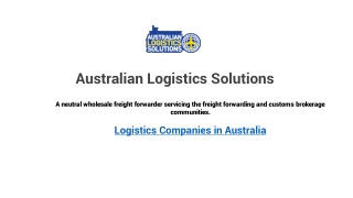 Logistics Companies in Australia