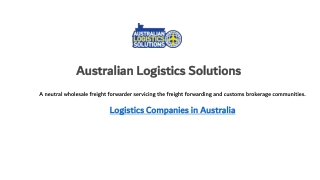 Logistics Companies Australia